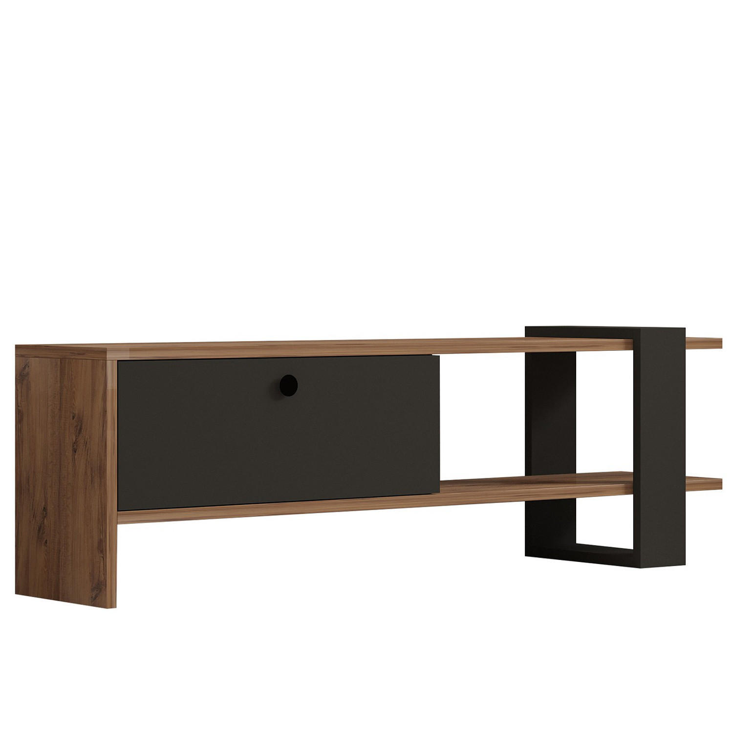TV-MÖBEL Ova Eiche-Anthrazit - Eichefarben/Anthrazit, Holzwerkstoff (120/36/25cm) - Habitat Garten