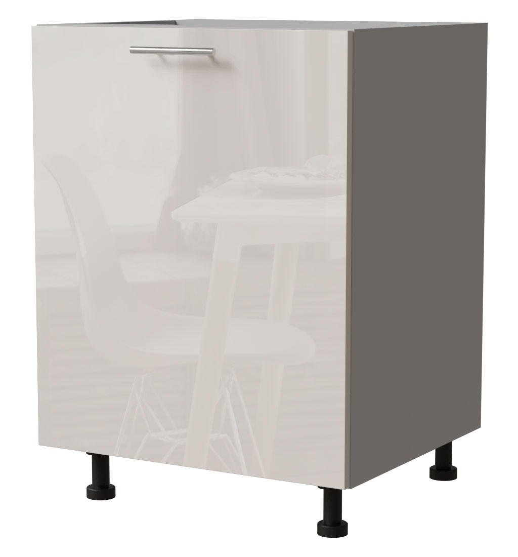 Feldmann-Wohnen Unterschrank Creme, Grau 60x82x50 cm