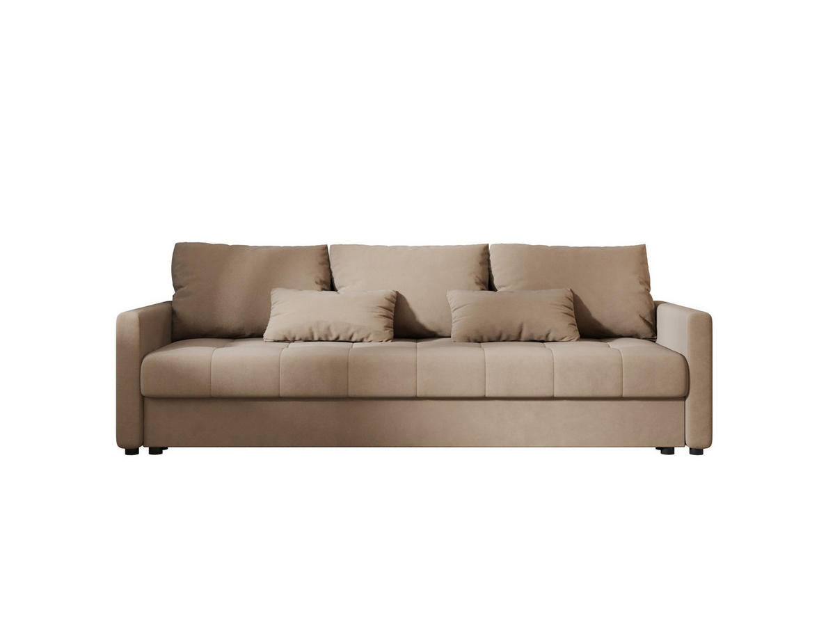 SOFA MOS mit Schlaffunktion ITAKA 48 mit Stauraum - Hellbraun, Textil (84/72/220cm) - Bedante