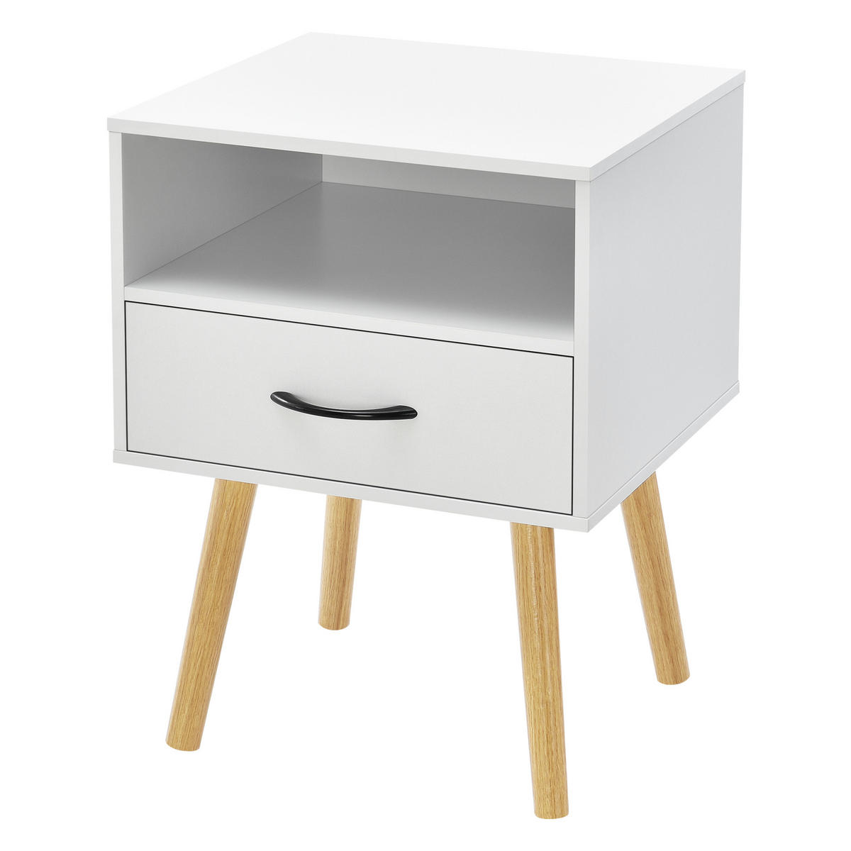 BEISTELLTISCH Gävle - Naturfarben/Weiß, Holz/Holzwerkstoff (40/42/57cm) - [en.casa]