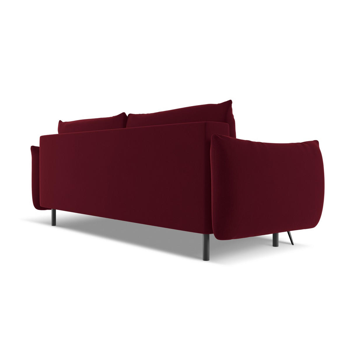 3-SITZER SOFA mit Schlaffunktion Samt Stoff Rot - Bordeaux/Rot, Textil/Metall (230/86/105cm) - LaMiaSofa