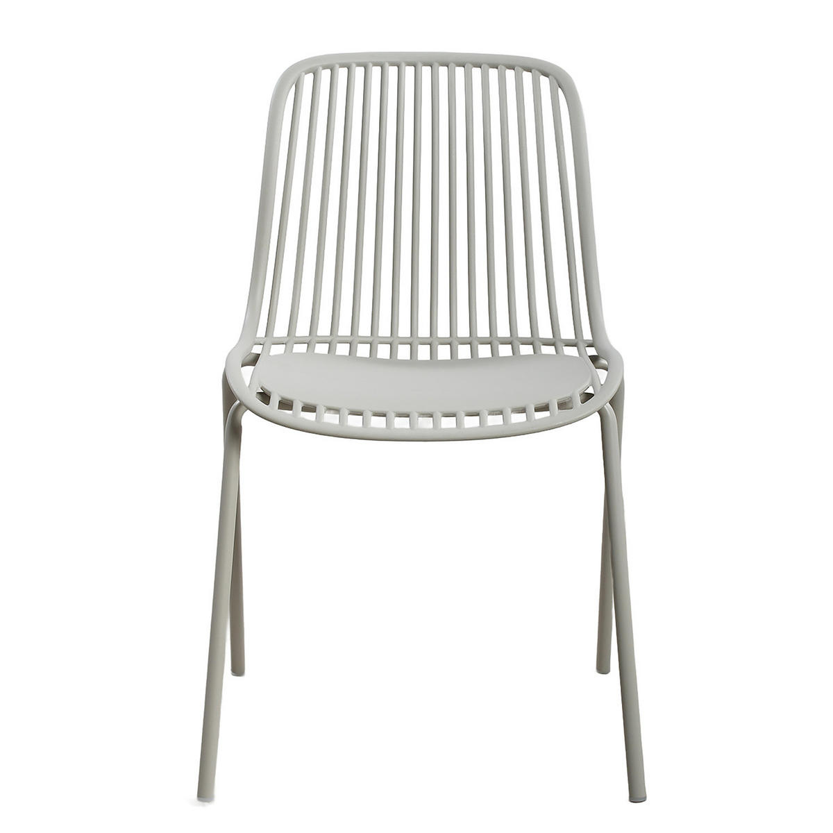 GARTENSTUHL - 4er-Set - Stahl / Polypropylen - Beige, Kunststoff/Metall (51/82/54cm) - home24