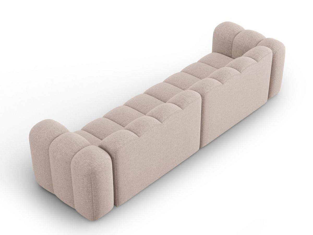 SOFA modular Lupine aus Chenille-Stoff beige 4 Sitzplätze - Beige, Textil (95/70/290cm) - Micadoni