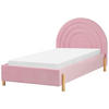 POLSTERBETT 90/200cm Rosa Anet - Pink, Textil (90/200cm) - Beliani