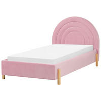 POLSTERBETT 90/200cm Rosa Anet - Pink, Textil (90/200cm) - Beliani