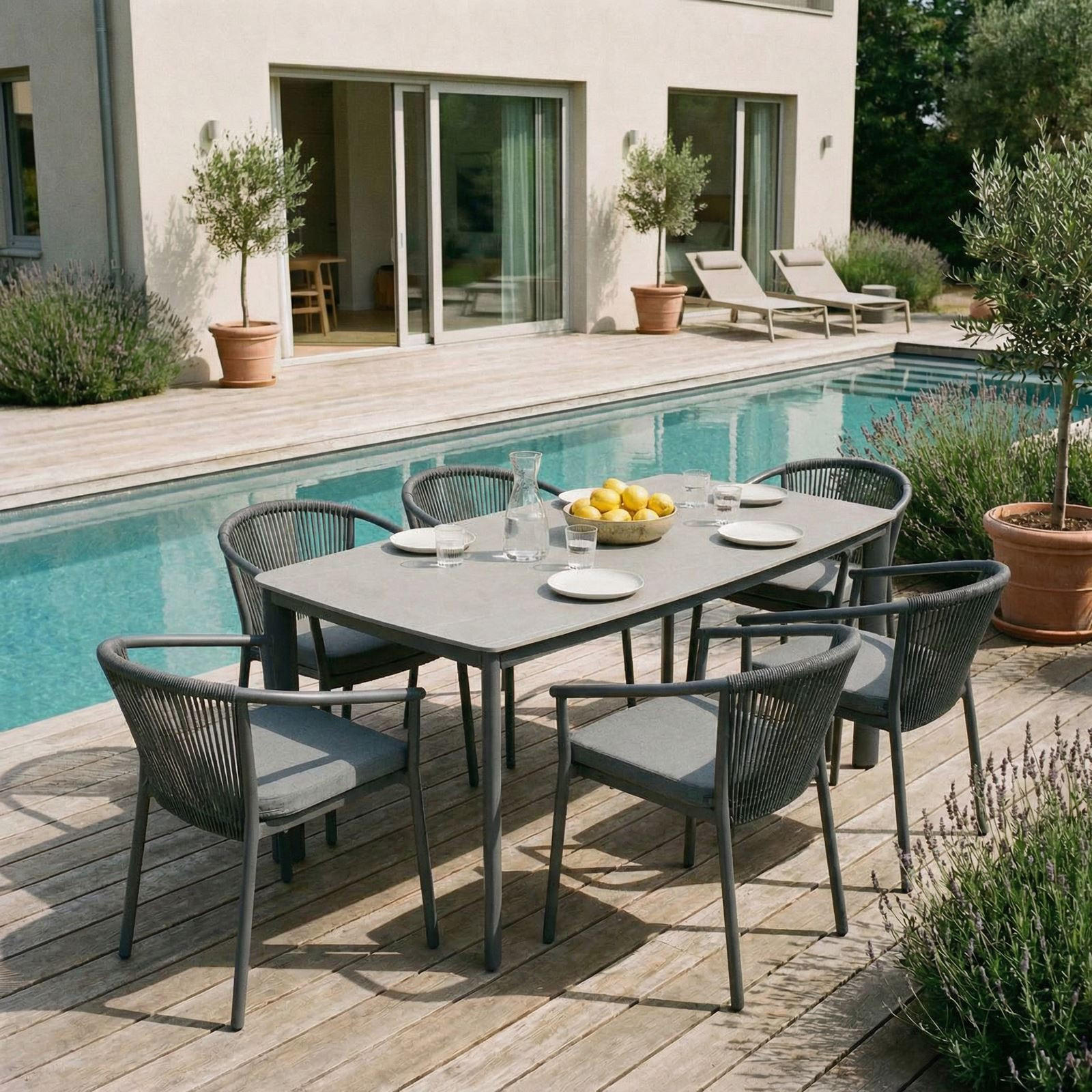 GARTENMÖBEL SET TAVOLO - Anthrazit, Metall - IDIMEX