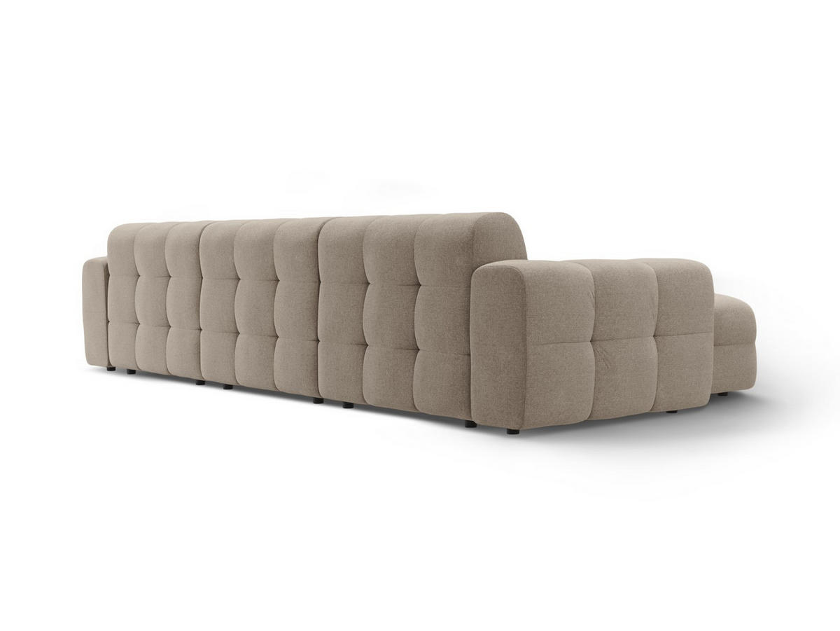 ECKSOFA links Kendal aus strukturiertem Stoff dunkelbeige 5 Sitzplätze - Mokka, Textil (173/357cm) - Micadoni