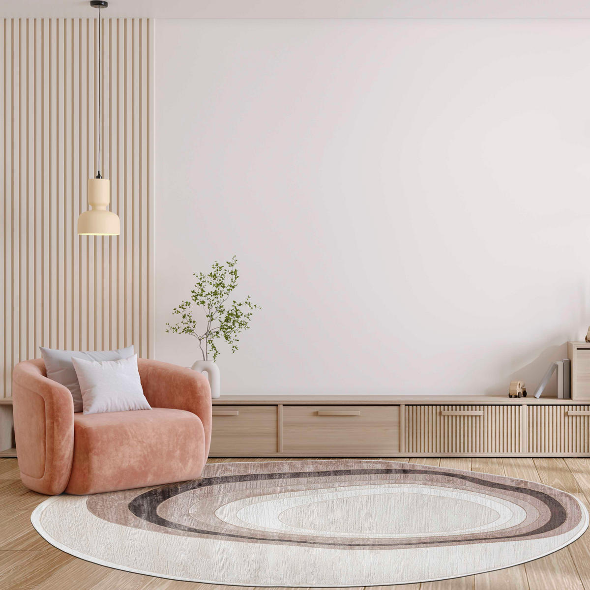 TEPPICH Beige Abstrakt - Kurzflor Unregelmäßig Unregelmäßige Form - Creme - 140 x 200 cm - Hellbraun, Textil (140/200cm) - Mazovia