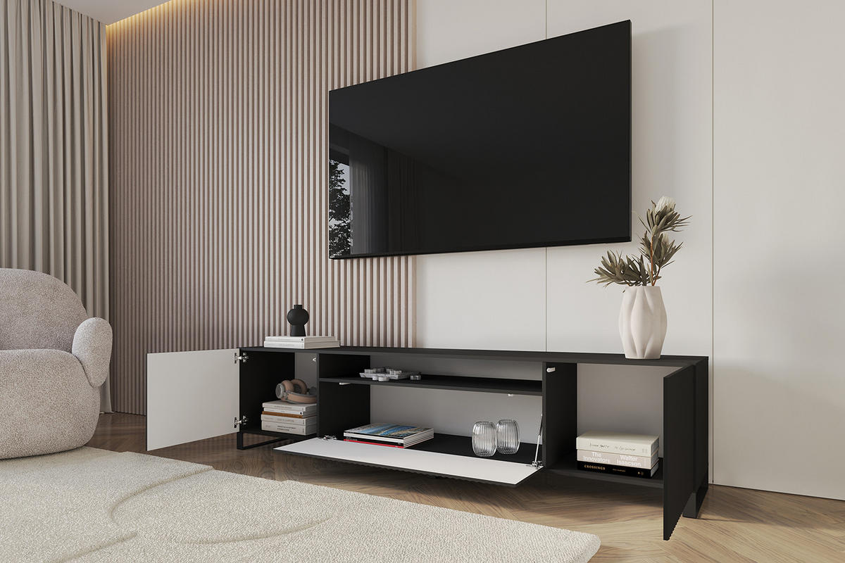 LOWBOARD NOA-2-S 200x53x41 cm - Schwarz - Schwarz, Holzwerkstoff (200/53/41cm) - ALTDECOR
