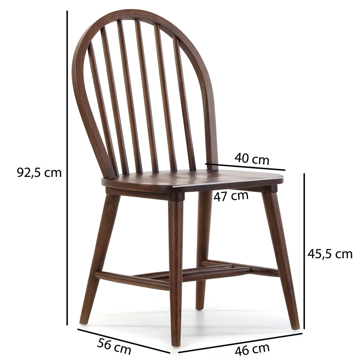 STUHL 2er-Set Clarck Nussbaum Farbe - Walnussfarben, Holz (48/92/48cm) - VS Venta-stock