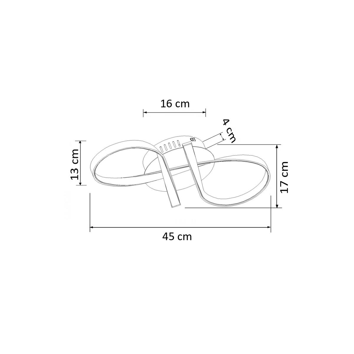 DECKENLEUCHTE Acht, Silber/Chrom, 45cm - Chromfarben, Metall (45/17/13cm) - KOSILUM