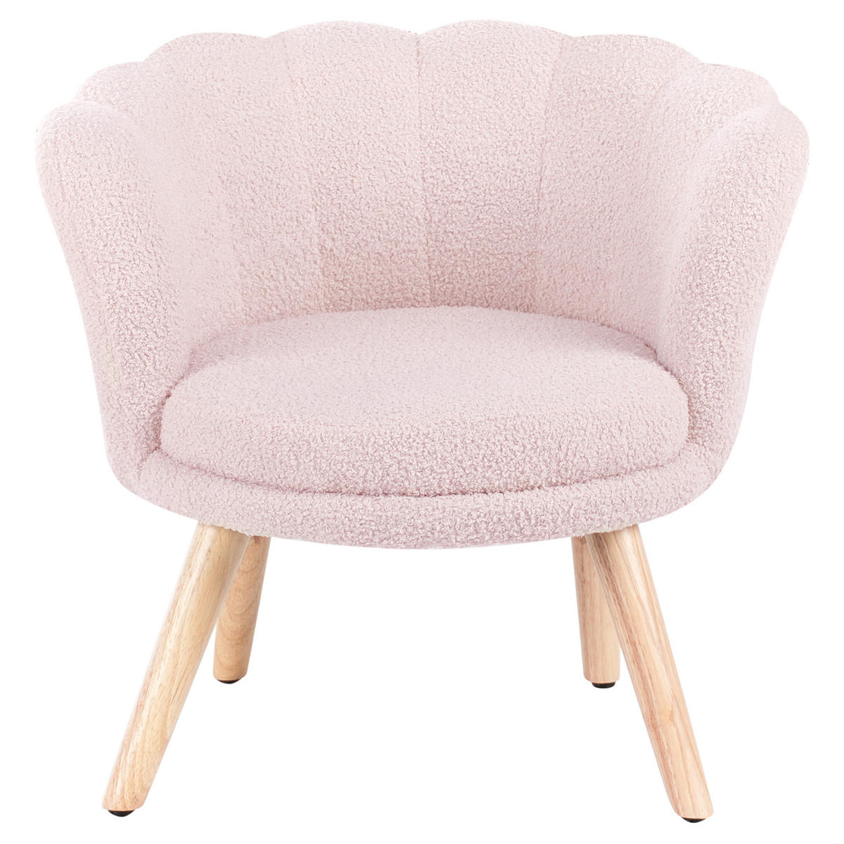 KINDERSESSEL Bouclé Pastellrosa Halby - Pink, Textil (60/54/54cm) - Beliani