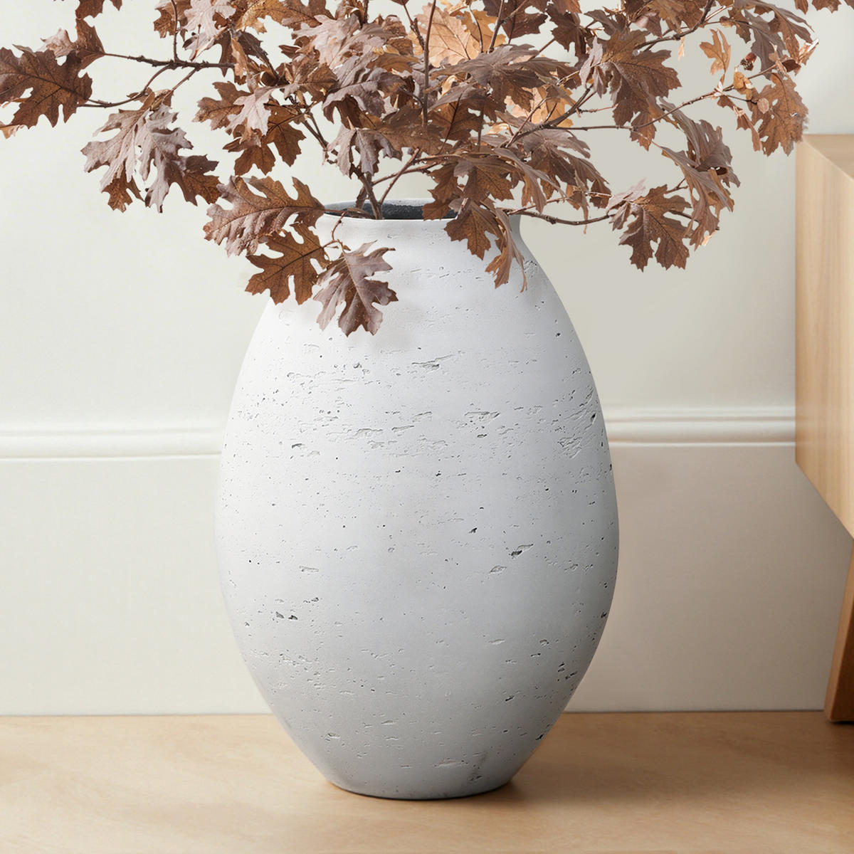 VASE Neva, 40 cm Hoch - Weiß, Naturmaterialien (40cm) - Hometopia