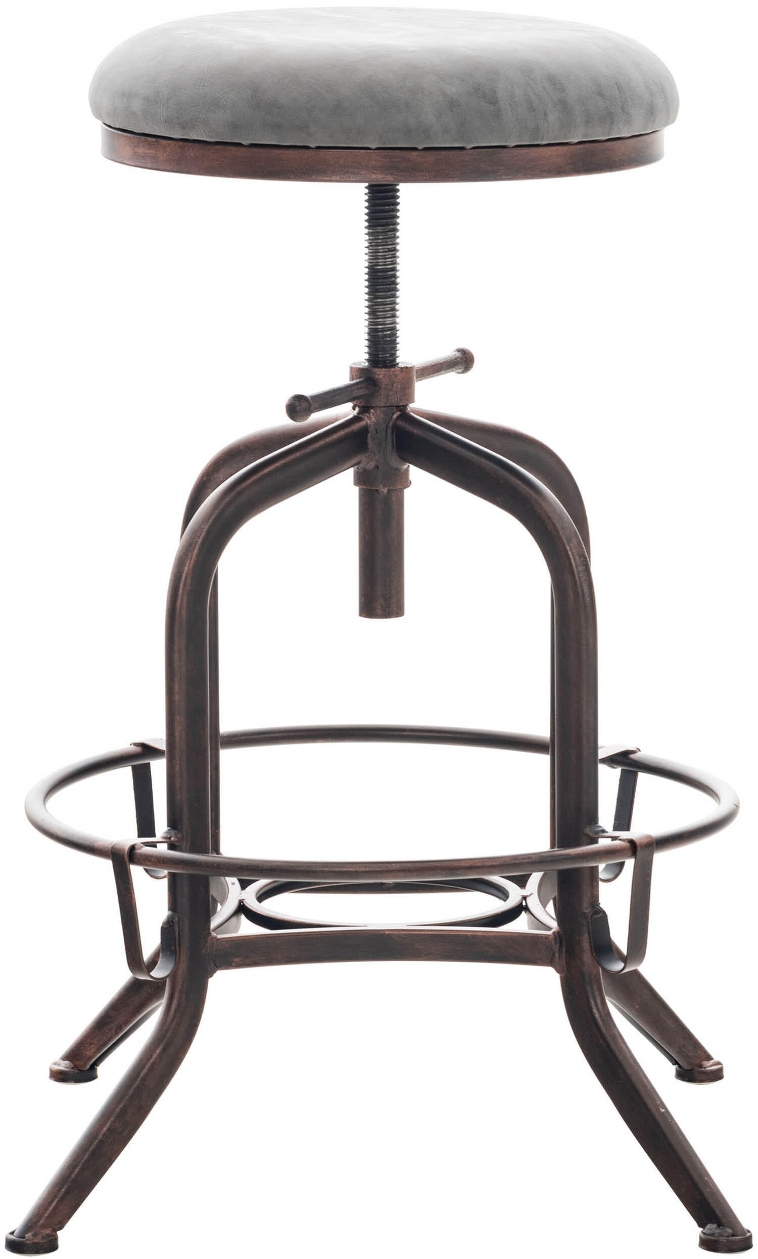 BARHOCKER Vinny, Gestell bronze, Kunstleder Dunkelgrau - Dunkelgrau/Bronzefarben, Kunststoff/Textil (44/79/44cm) - TPFLiving