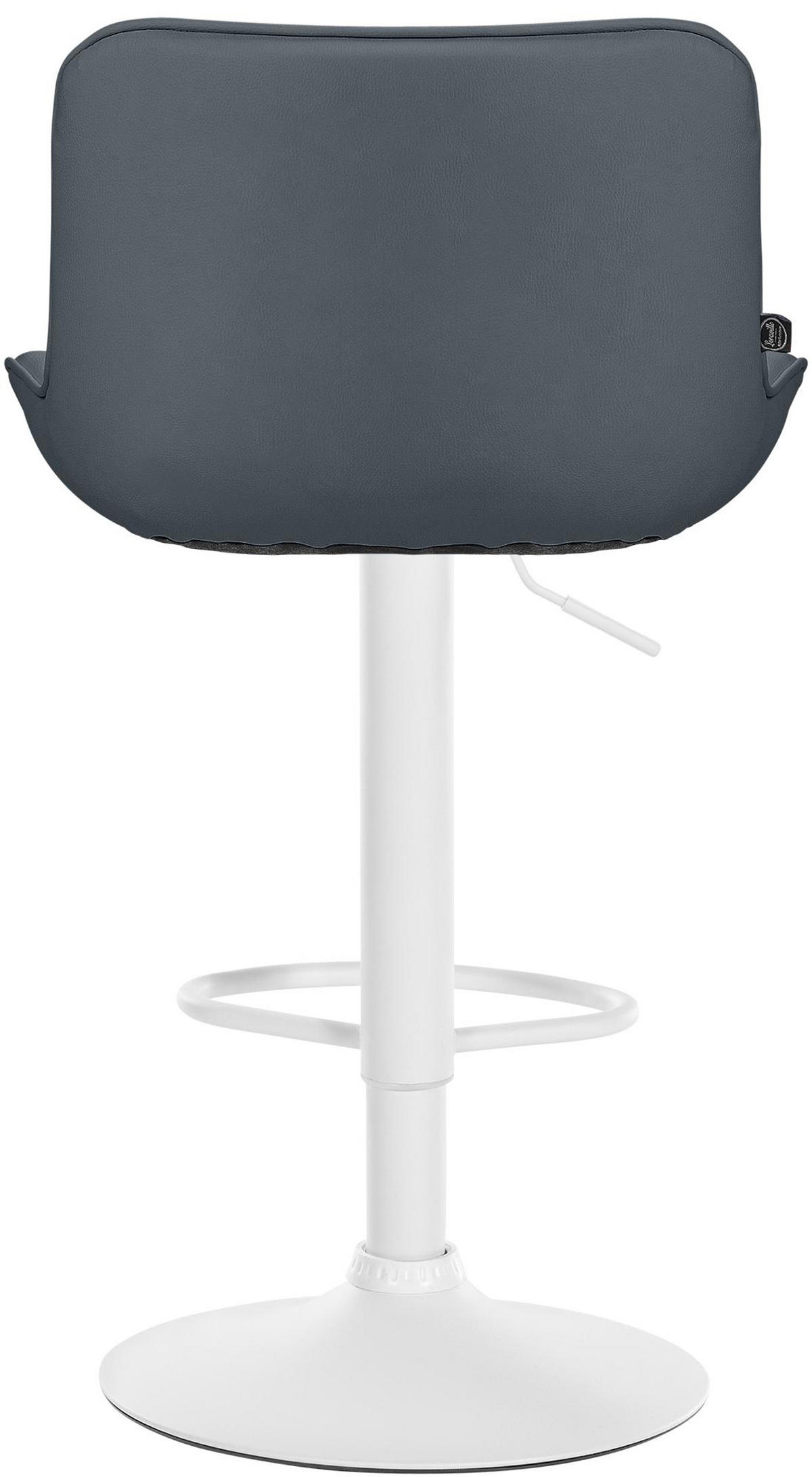 BARHOCKER 2er Set Vulcano Kunstleder weiß grau - Weiß/Grau, Kunststoff/Metall (49/106/51cm) - TPFLiving