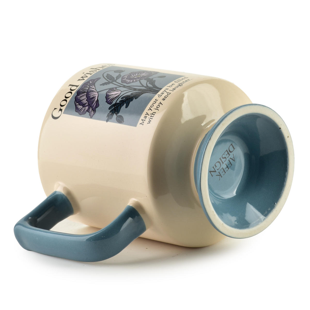 BECHER Rejka Blau 8/11.5/10.5 cm Porzellan - Blau, Keramik (0.3L) - Mondex