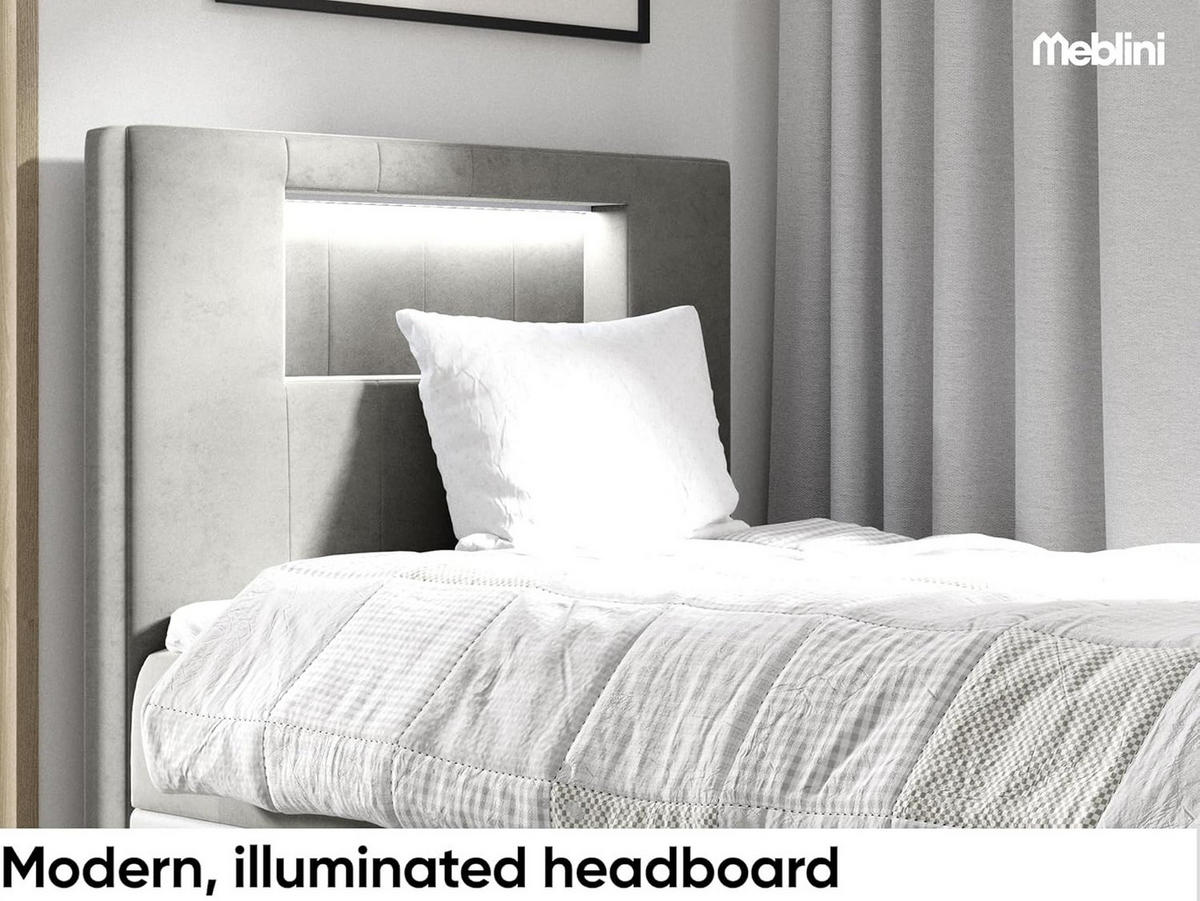 KINDERBETT GARETH 1 - Weiß/Grau, Holzwerkstoff (82/212cm) - Meblini