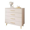 KOMMODE AURA KASCHMIR 4S mit Schubladen Goldene Beine und Griffe - Kaschmir/Goldfarben, Holzwerkstoff (95/90/40cm) - Lookway