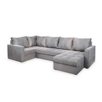 ROHOVÁ SEDAČKA LORIVO světle šedá - šedá/světle šedá, dřevo/textil (285/150cm) - MASSENO