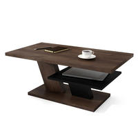 COUCHTISCH rechteckig Eiche dunkel Schwarz mit Ablage - Schwarz/Braun, Holzwerkstoff (60/110/45cm) - designimpex