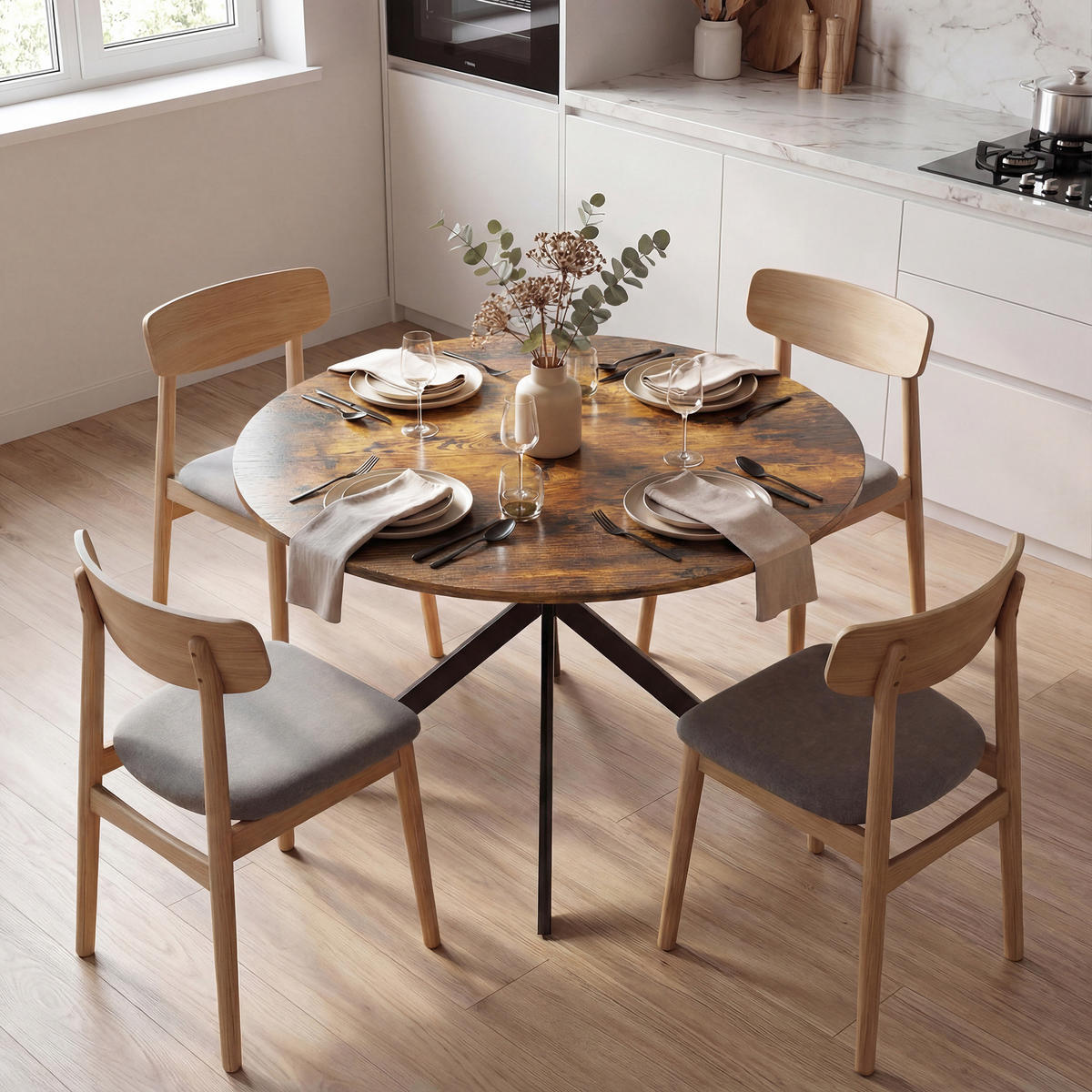 ESSTISCH Rostfarben 100.0/100.0/75.0 - Rostfarben, Holzwerkstoff (100/100/75cm)