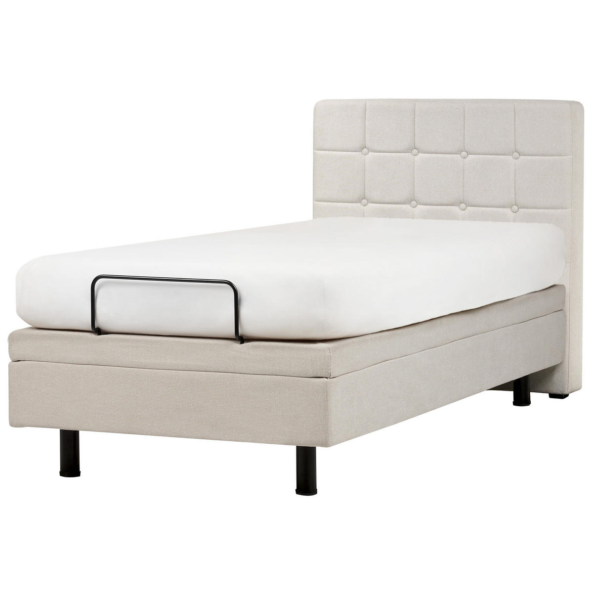 POLSTERBETT verstellbar 90x200 cm Beige Duke - Beige, Textil (90/200cm) - Beliani