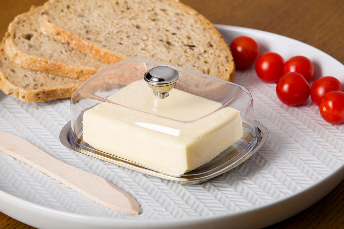 KADAX Butterdose Butterdose mit Deckelgriffbehälter - Transparent, Glas (11.5/7/15.5cm) - KADAX