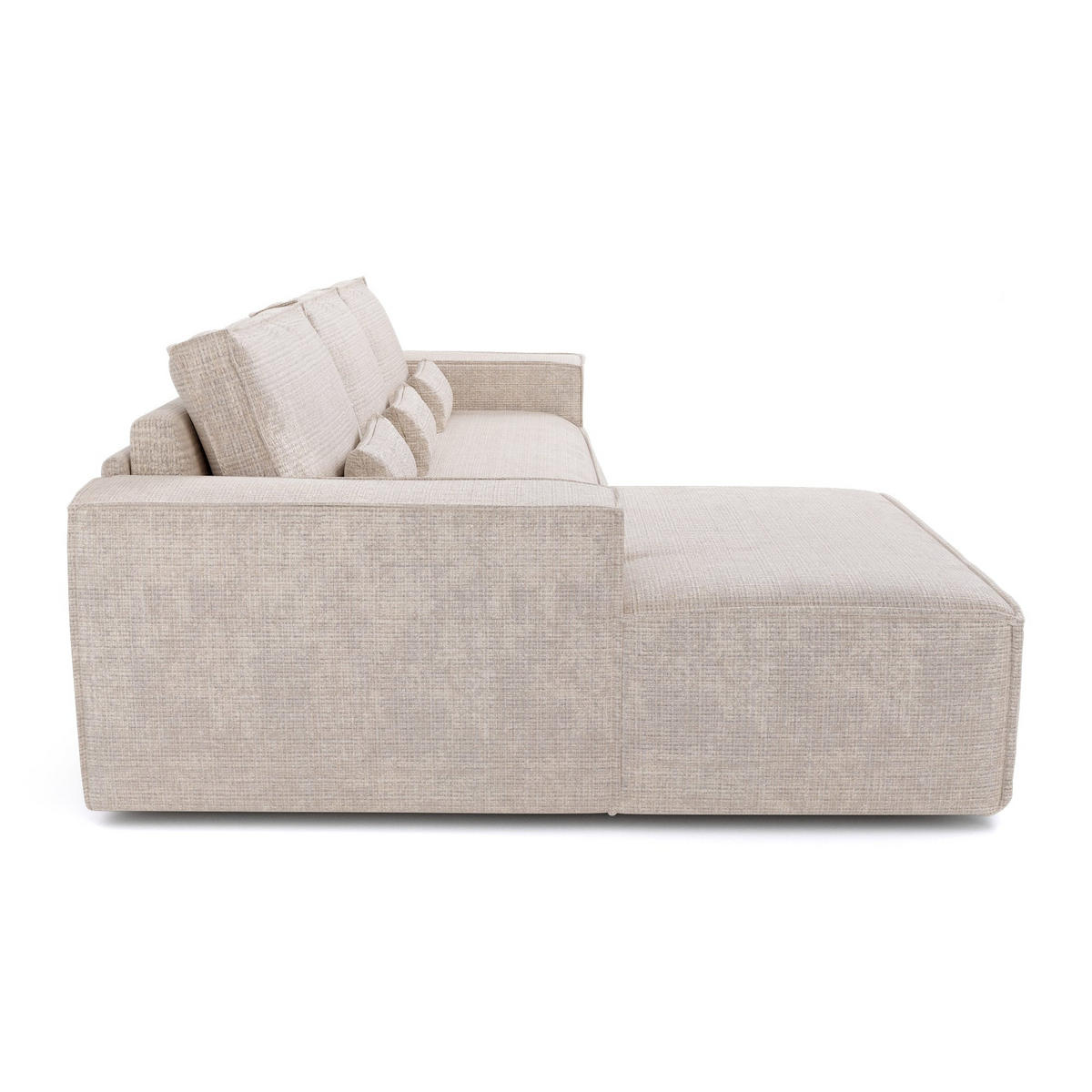 SCHLAFSOFA Express JUNE Geprägter Samt Creme 320cm - Creme, Textil (320/165cm) - Premium Interiors