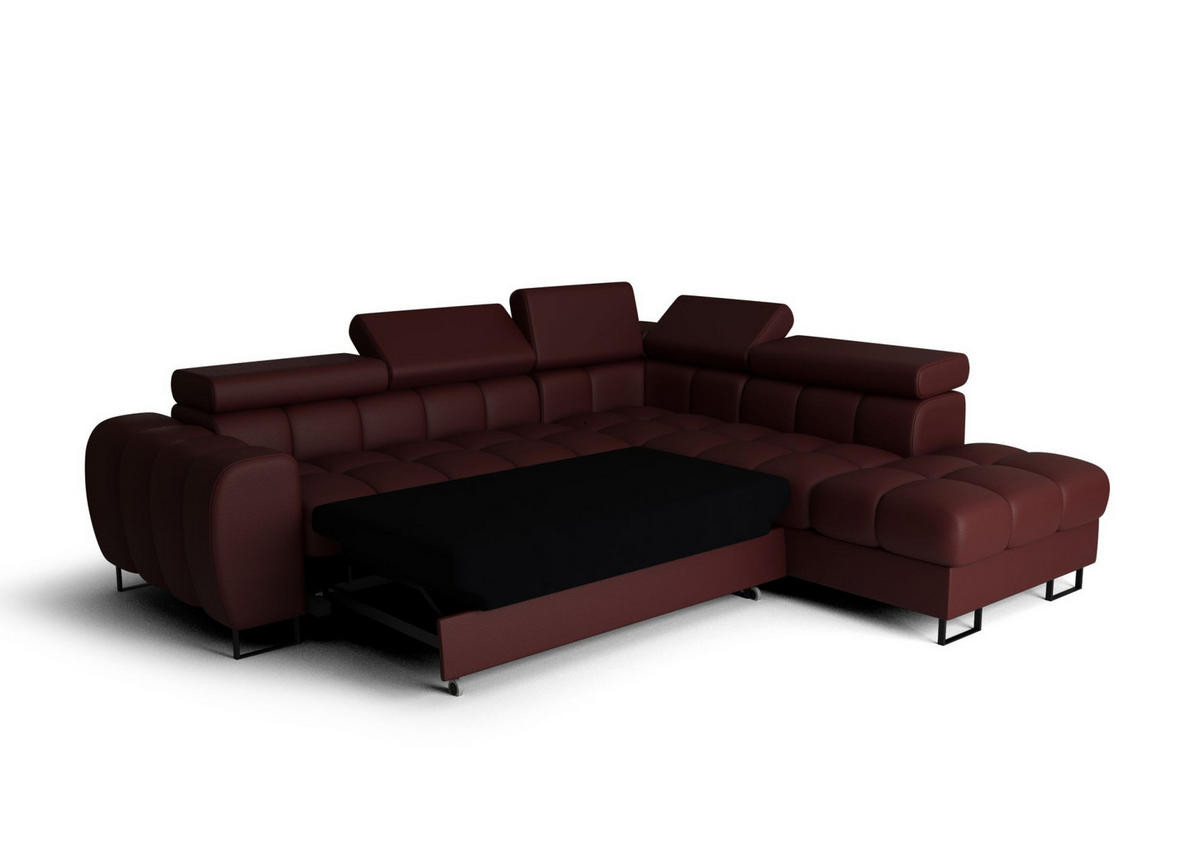 ECKSOFA Bastien Max Mit Schlaffunktion - Braun, Holzwerkstoff/Textil (260/225cm) - Fun Möbel