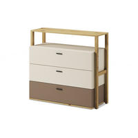 KINDERKOMMODE TRIDA mit Holzelementen, creme/braun/artisan Eiche - Creme/Braun, Holz (98/90/40cm) - KONSIMO®