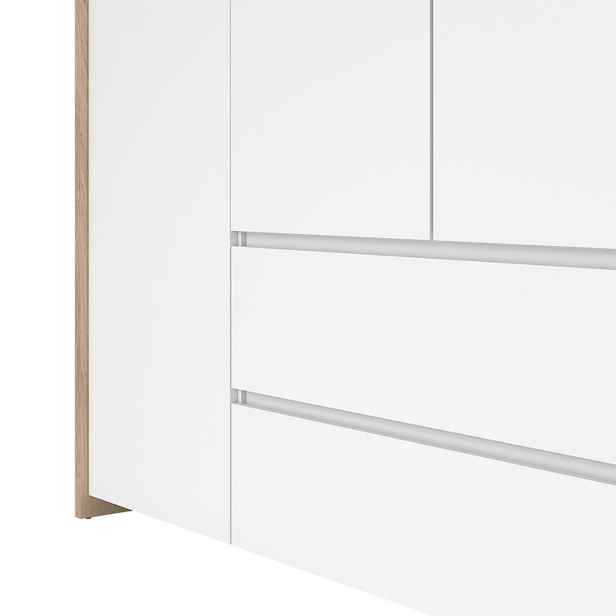 KLEIDERSCHRANK, Next, Weiß, Holzwerkstoff, 197 x 58 x 203 cm - Weiß, Holzwerkstoff (197/203/58cm) - ebuy24