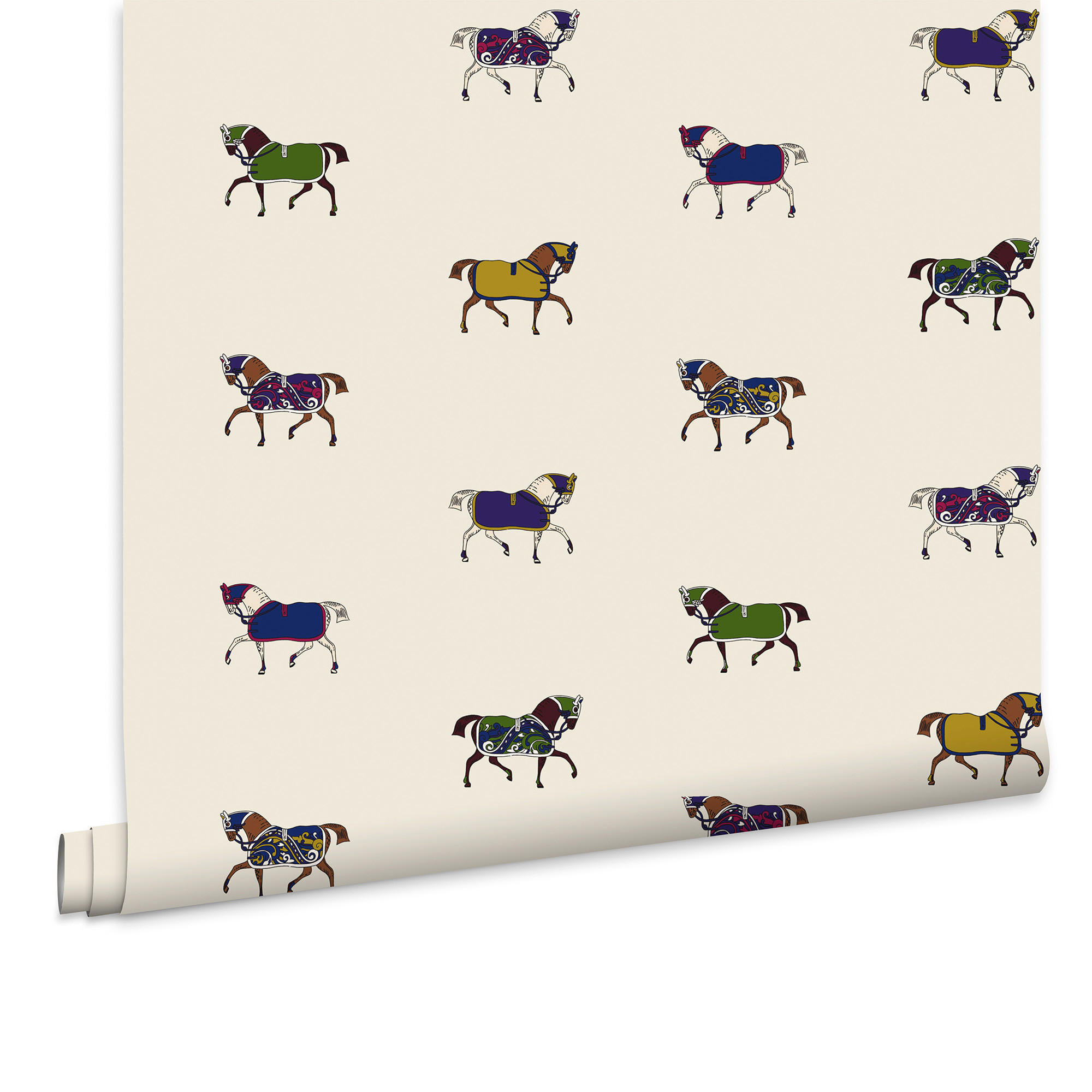 VLIESTAPETE Prächtiges Pferd 1000x52cm - Multicolor/Weiß, Papier/Kunststoff (52/1000cm) - Joules