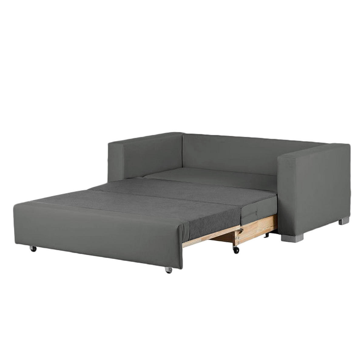 SCHLAFSOFA - Silberfarben/Hellgrau, Kunststoff (153/90/90cm) - home24
