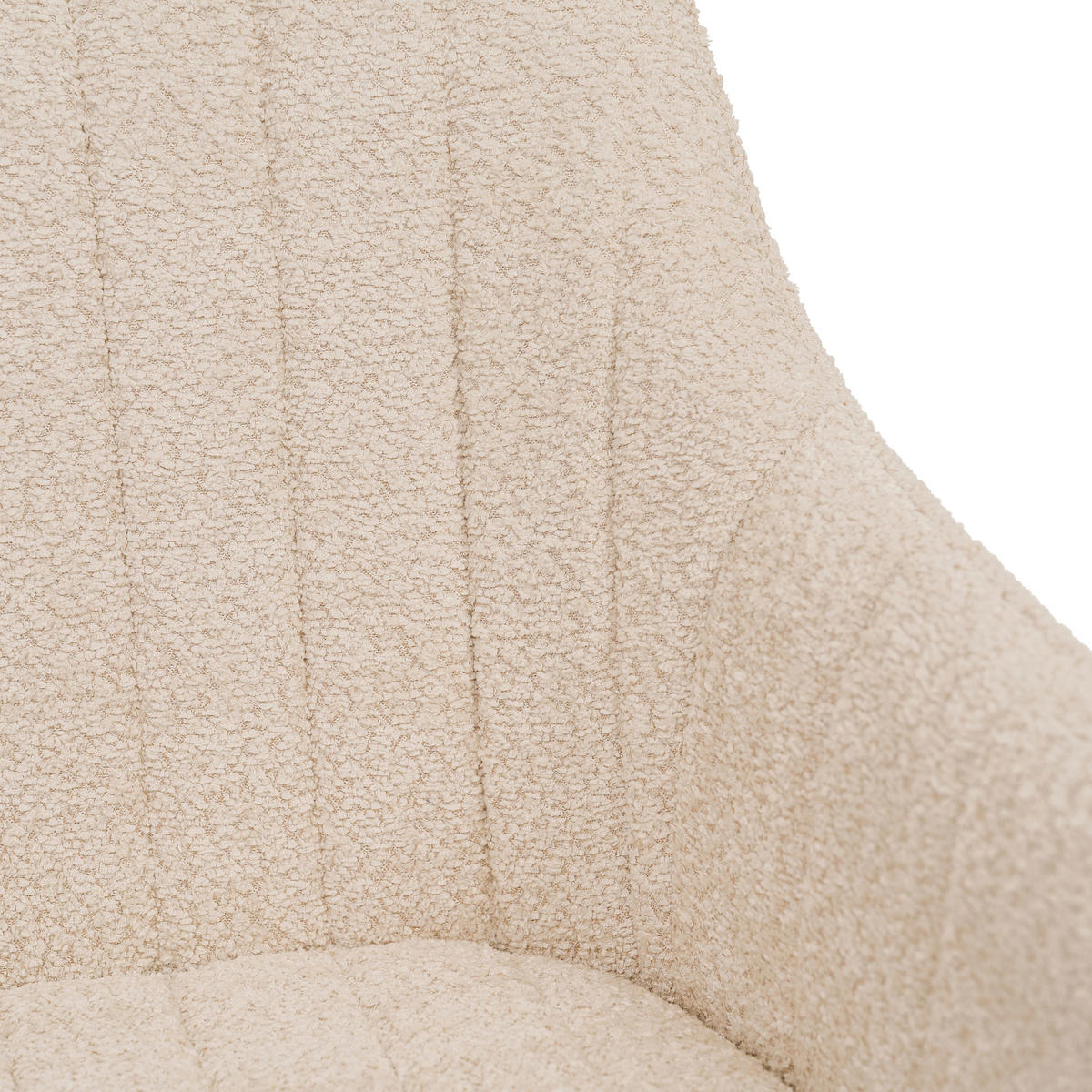STUHL PIANO drehbar gepolsterter mit Steppung - cream - Boucle - Creme/Schwarz, Textil/Metall (59/88/61cm) - NEW HOME