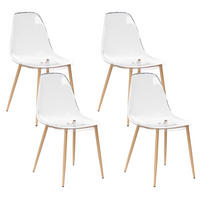 ESSZIMMERSTUHL Transparent Takilma - Transparent/Braun, Kunststoff (47/84/51cm) - Beliani