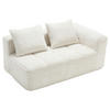 2-SITZER Sofa Chenille mit Chaiselongue und Seitentaschen 158/90/60 cm Beige - Beige, Textil (60/158/90cm) - Redom