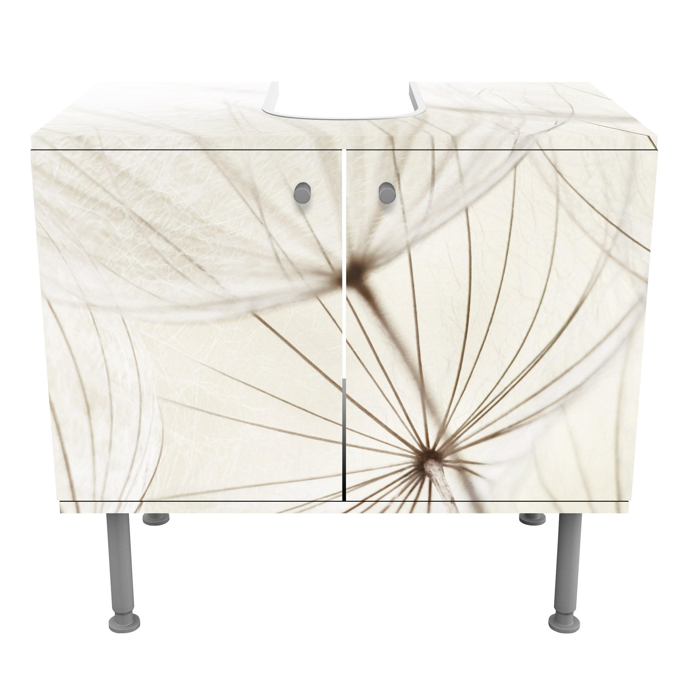 WASCHBECKENUNTERSCHRANK Sanfte Gräser 60/55/35 cm - Beige, Holzwerkstoff (60/55/35cm) - Bilderwelten