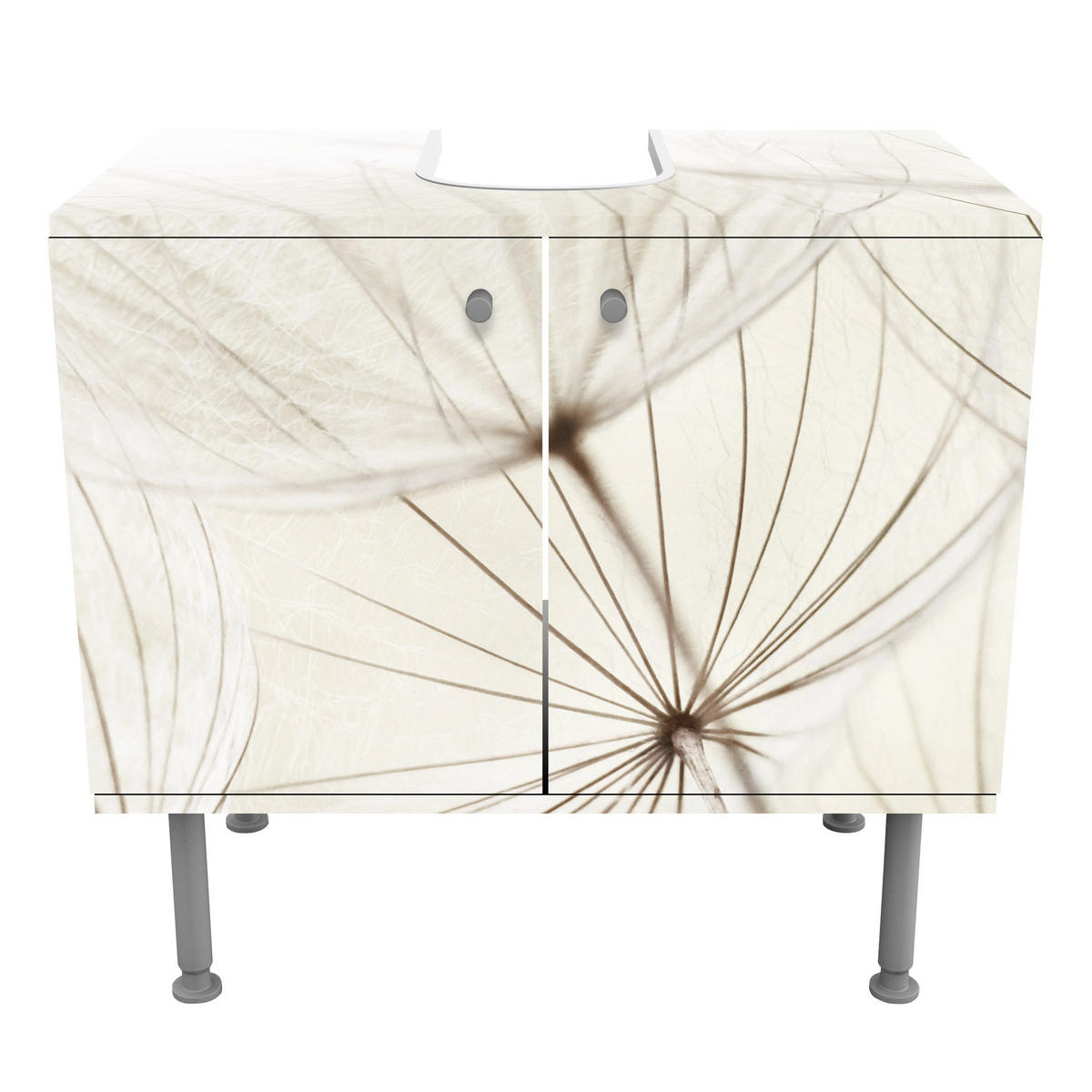 WASCHBECKENUNTERSCHRANK Sanfte Gräser 60/55/35 cm - Beige, Holzwerkstoff (60/55/35cm) - Bilderwelten