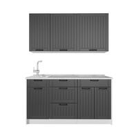SAMOSTATNÁ KUCHYŇA Fame-Line, Tmavo-sivá/biely, 150 cm, AP Marble - biela/tmavosivá, kompozitné drevo (150/82/60cm) - Vicco