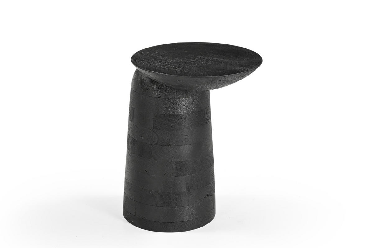 BEISTELLTISCH aus Mangoholz 43x34x45cm, schwarz - Schwarz, Holz (43/34/45cm) - Giga Meubel