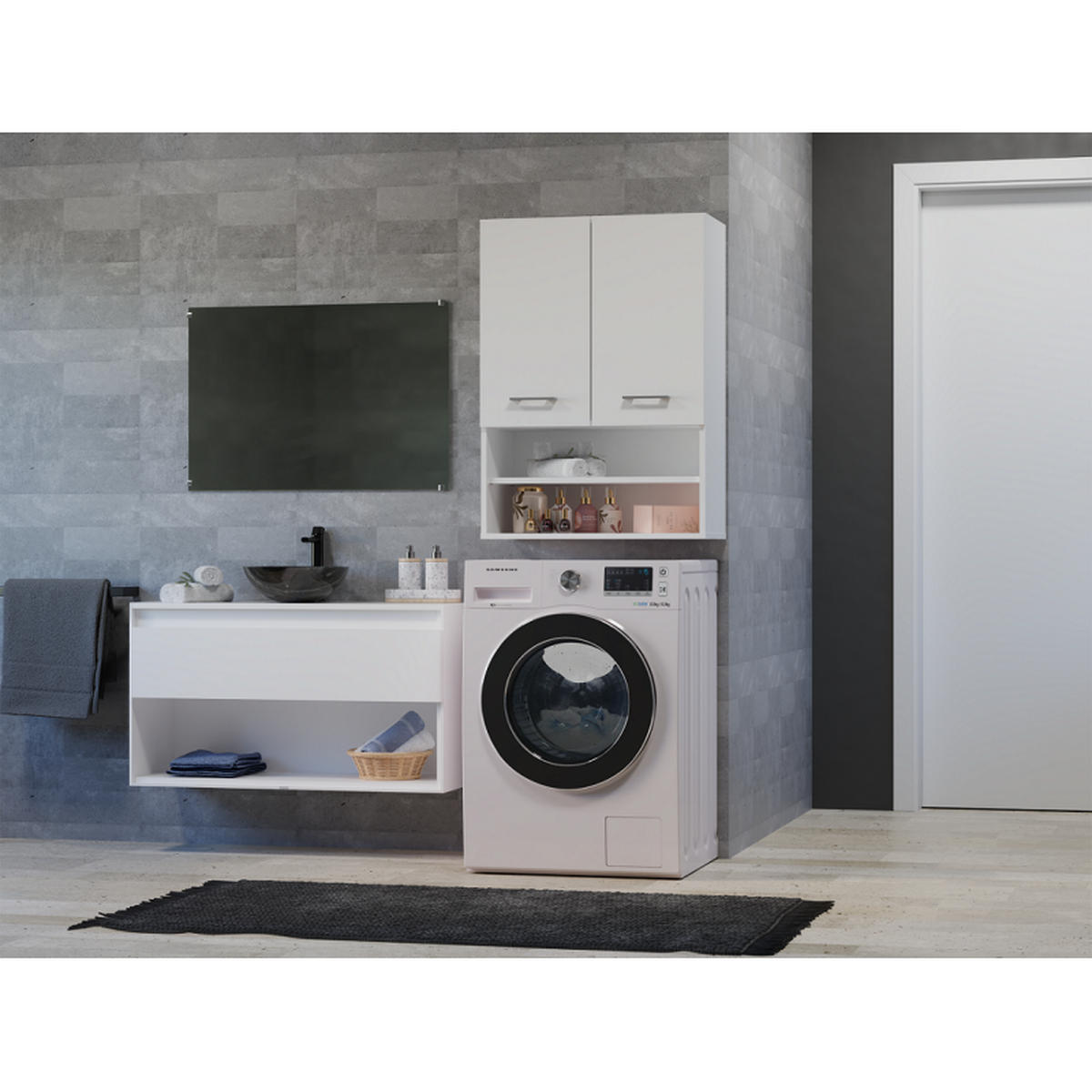 BADEZIMMERSCHRANK Weiß 64/90/30 - Weiß, Holzwerkstoff (64/90/30cm) - RAUMHIRSCH FURNITURE