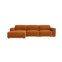 ECKSOFA Cursal L-Form, Stoff Salvador, Braun, Links - Braun, Holz (284/166cm) - Kaiser Möbel