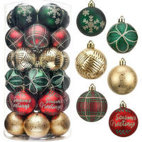 WEIHNACHTSKUGELN 30-teiliges Set 6 cm Kunststoff Rot Grün Gold - Multicolor, Kunststoff (6/6/6cm)