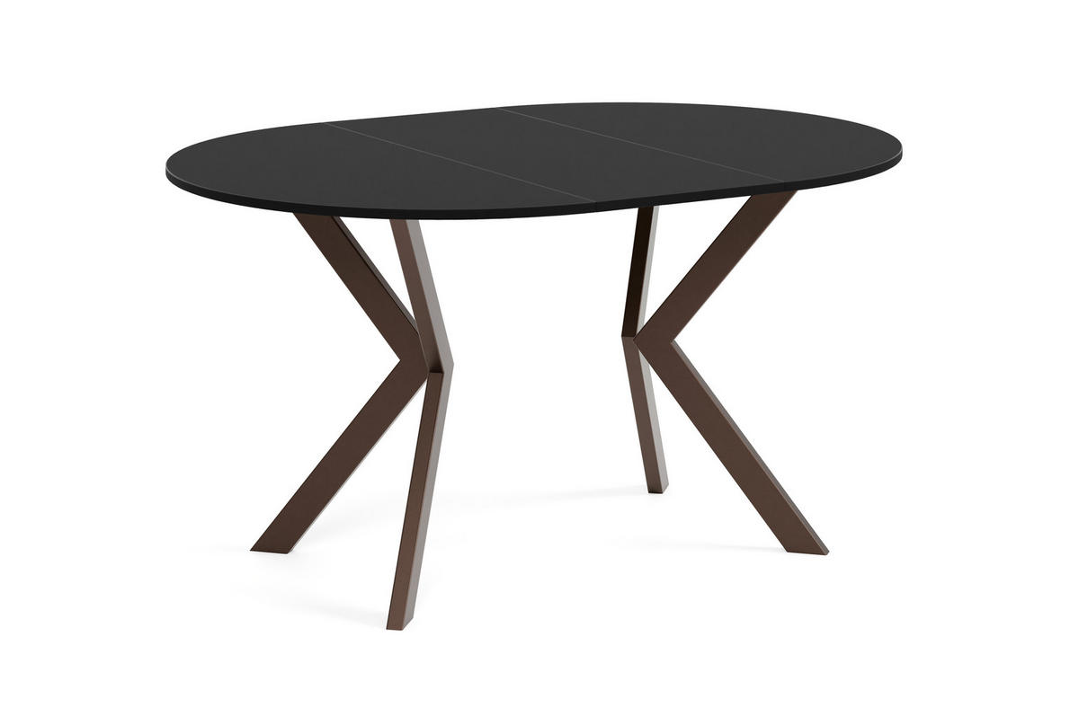 ESSTISCH EVO - Schwarz/Braun, Holzwerkstoff/Metall (90/90/76cm) - Meblini