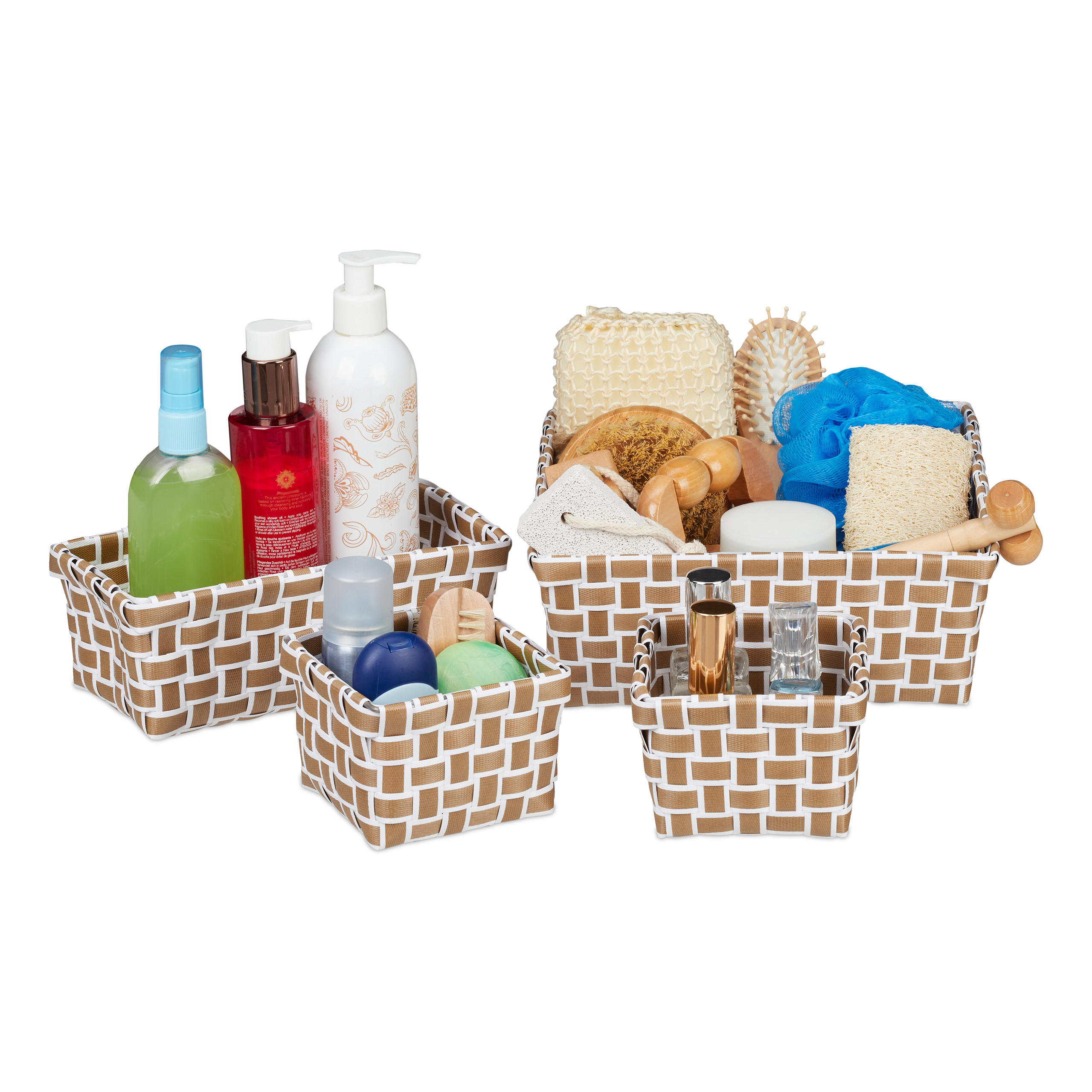 4XAUFBEWAHRUNGSKORB - Multicolor, Kunststoff/Metall (23.5/10/23.5cm) - Relaxdays