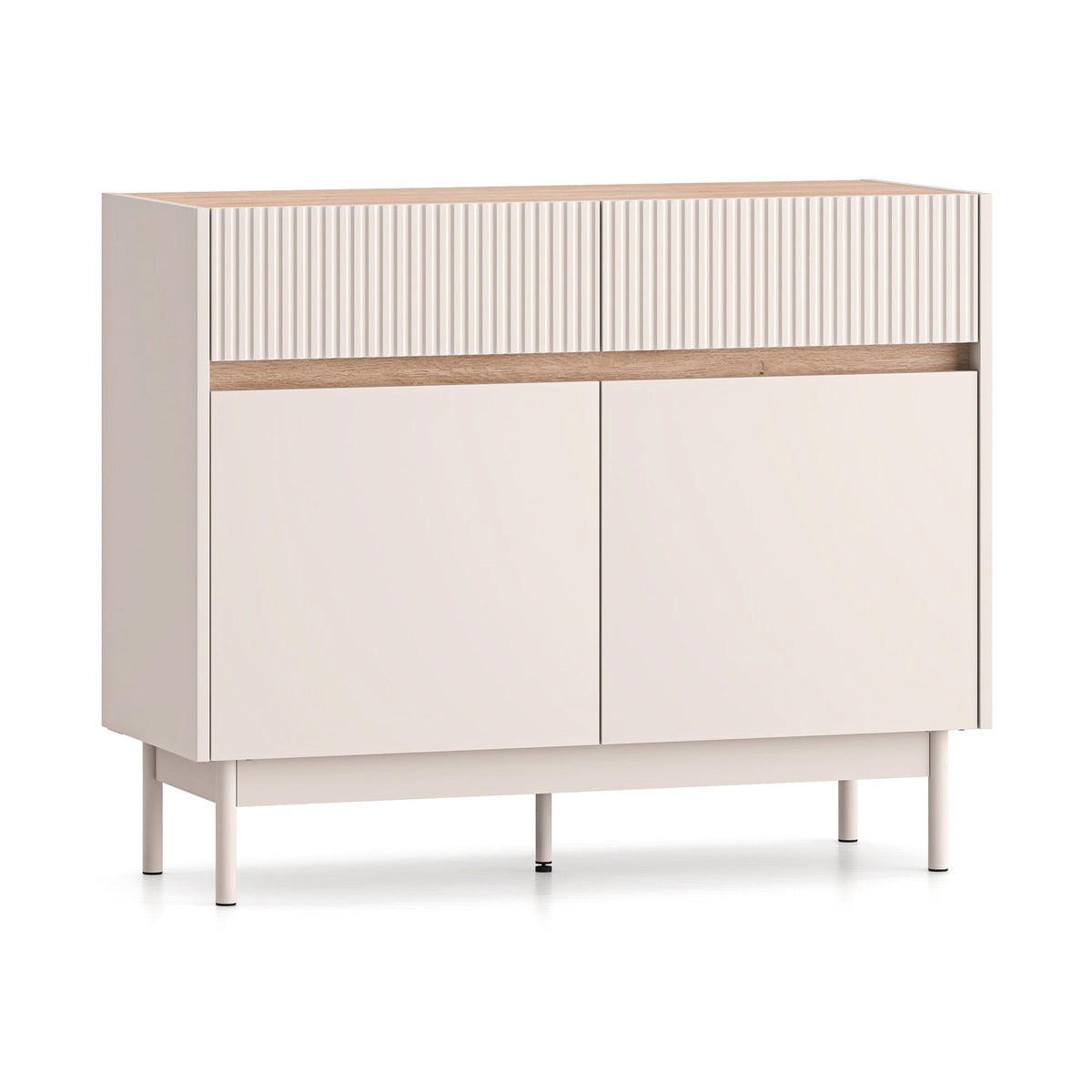 KOMMODE – 104 cm – Dunea - Kaschmir/Eichefarben, Holzwerkstoff (104/85/40cm) - hi-markt
