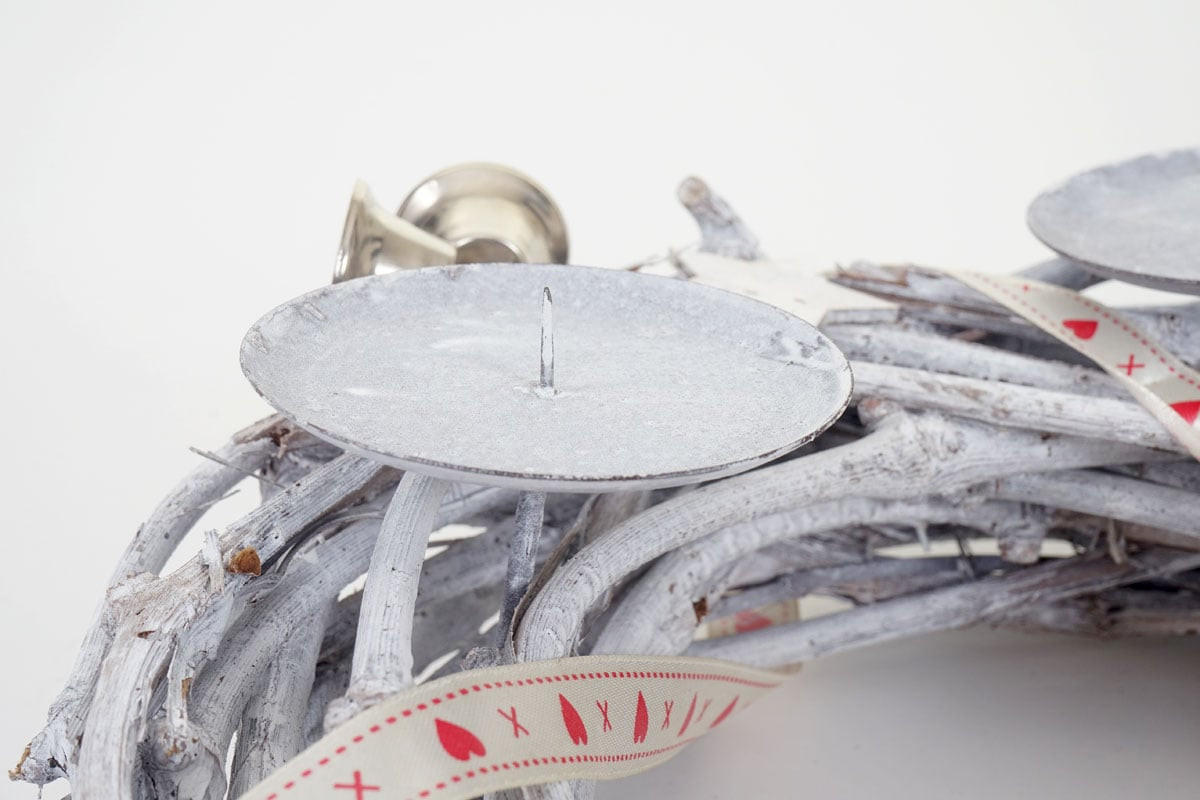 ADVENTSKRANZ HOLZ Ø 30CM OHNE KERZEN Weiß, Multicolor - Multicolor/Weiß, Holz (30/8cm) - MCW