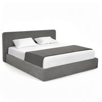 POLSTERBETT - Anthrazit, Textil (180/200cm) - home24