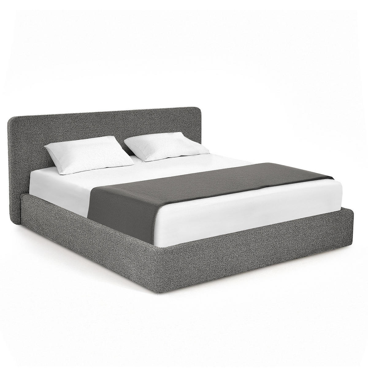 POLSTERBETT - Anthrazit, Textil (180/200cm) - home24