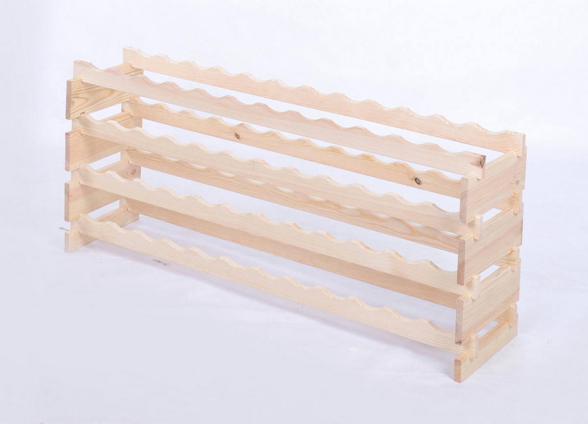 WEINREGAL VINOTECA FLEX PRO HxBxT 51x123x28cm 48 Flaschen auf 4 Ebenen Natur unbehandelt - Naturfarben, Holz (123/51/28cm) - PROREGAL